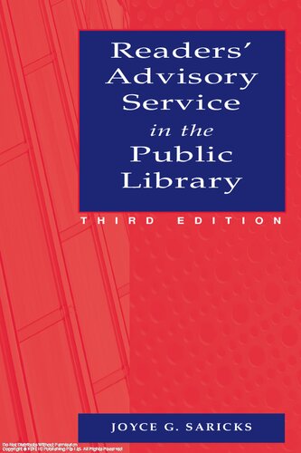 Readers Advisory Service In The Public Library 3 Ed Joyce G Saricks