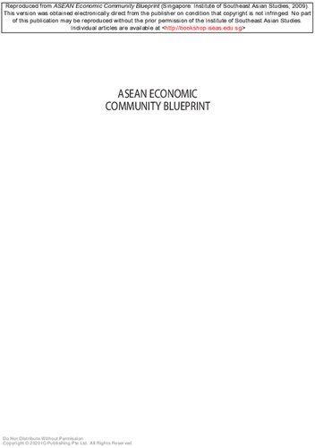 Asean Economic Community Blueprint