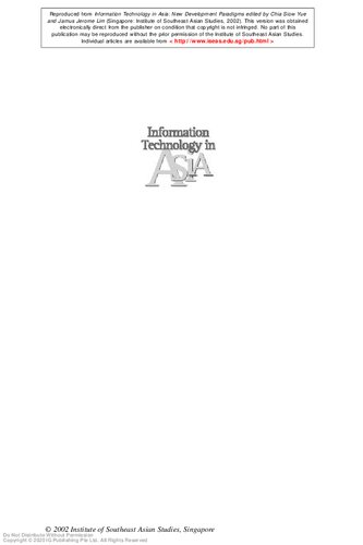 Information Technology In Asia New Development Paradigms Chia Siow Yue Janus Jerome Lim