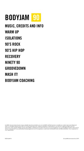 Lesmills Bodyjam Instructor Booklet Release 90 90s Gandalf Archer Mills