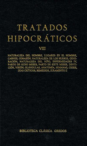 Tratados Hipocrticos Viii 8 Biblioteca Clsica Gredos Varios Autores