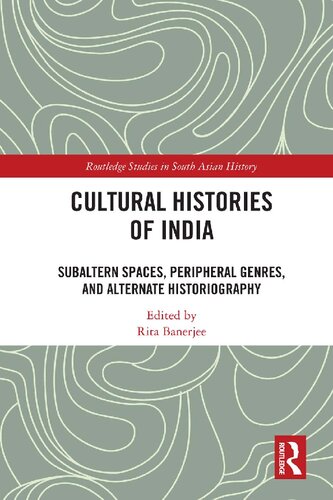 Cultural Histories Of India Rita Banerjee Ed