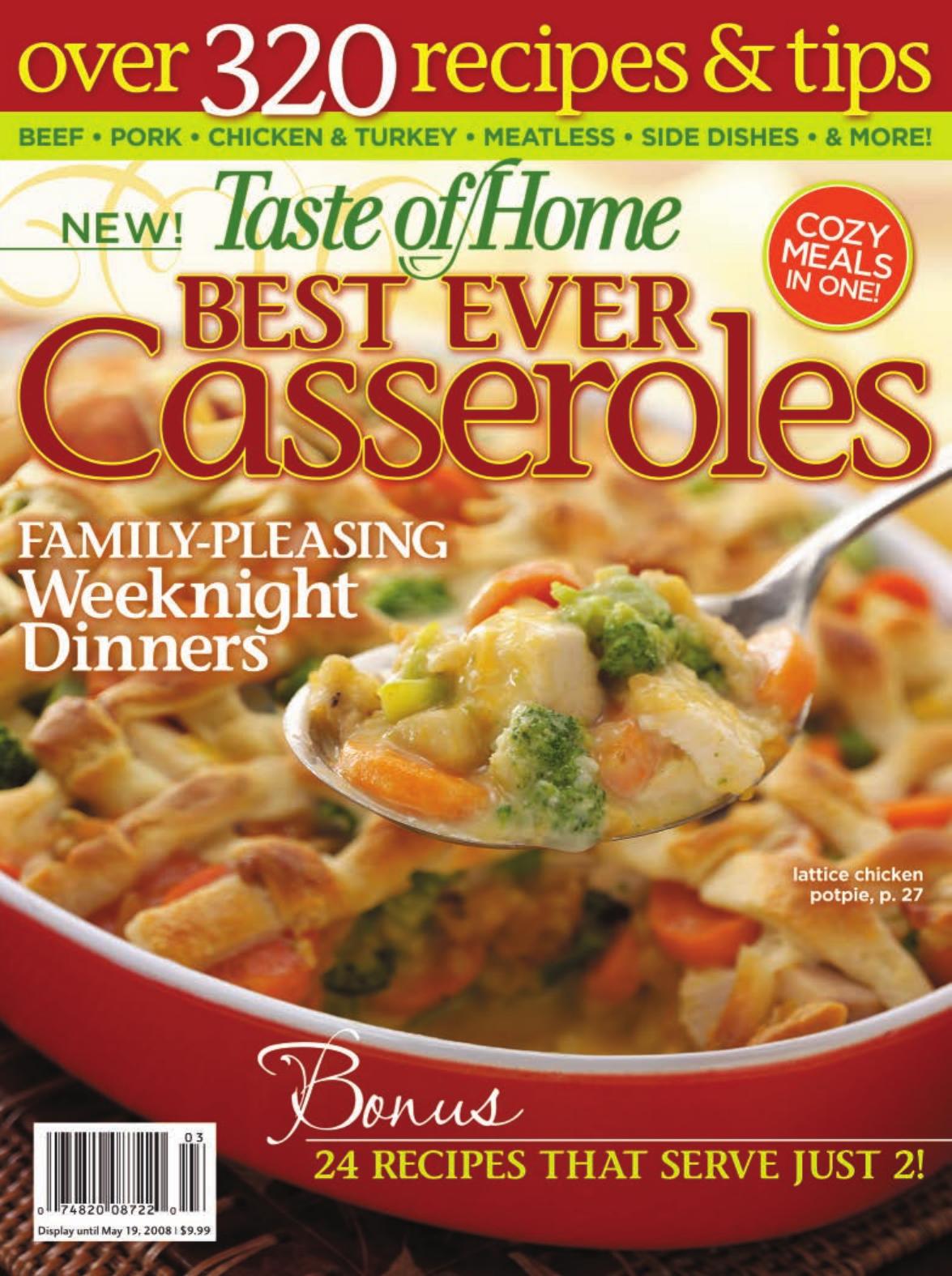 Taste Of Home Best Ever Casseroles Taste Of Home