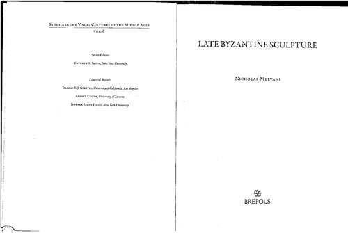 Late Byzantine Sculpture Nicholas Melvani