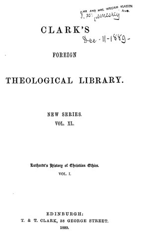 History Of Christian Ethics History Of Christian Ethics Before The Reformation Classic Reprint Chr Ernst Luthardt