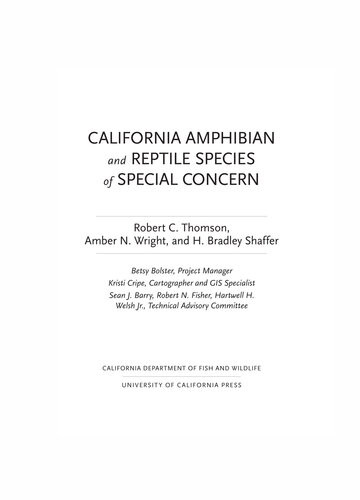 California Amphibian And Reptile Species Of Special Concern Robert C Thomson