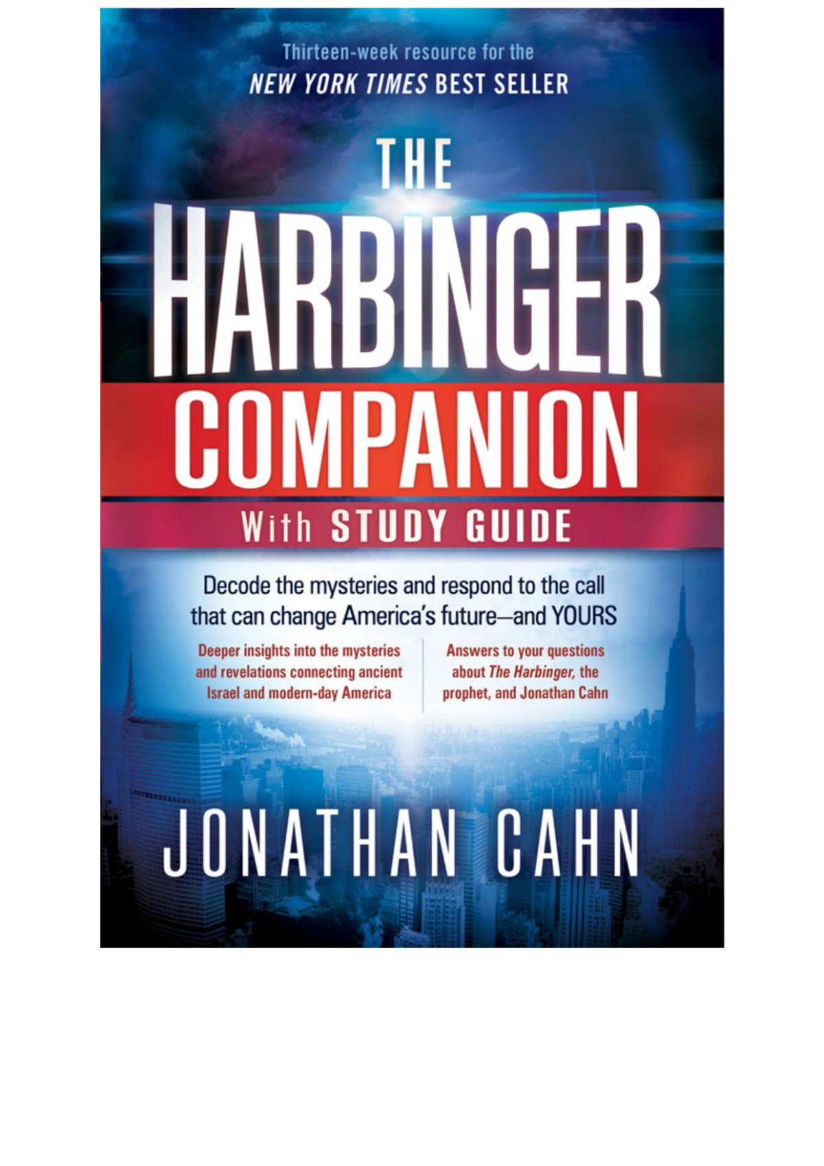 The Harbinger Companion With Study Guide Jonathan Cahn