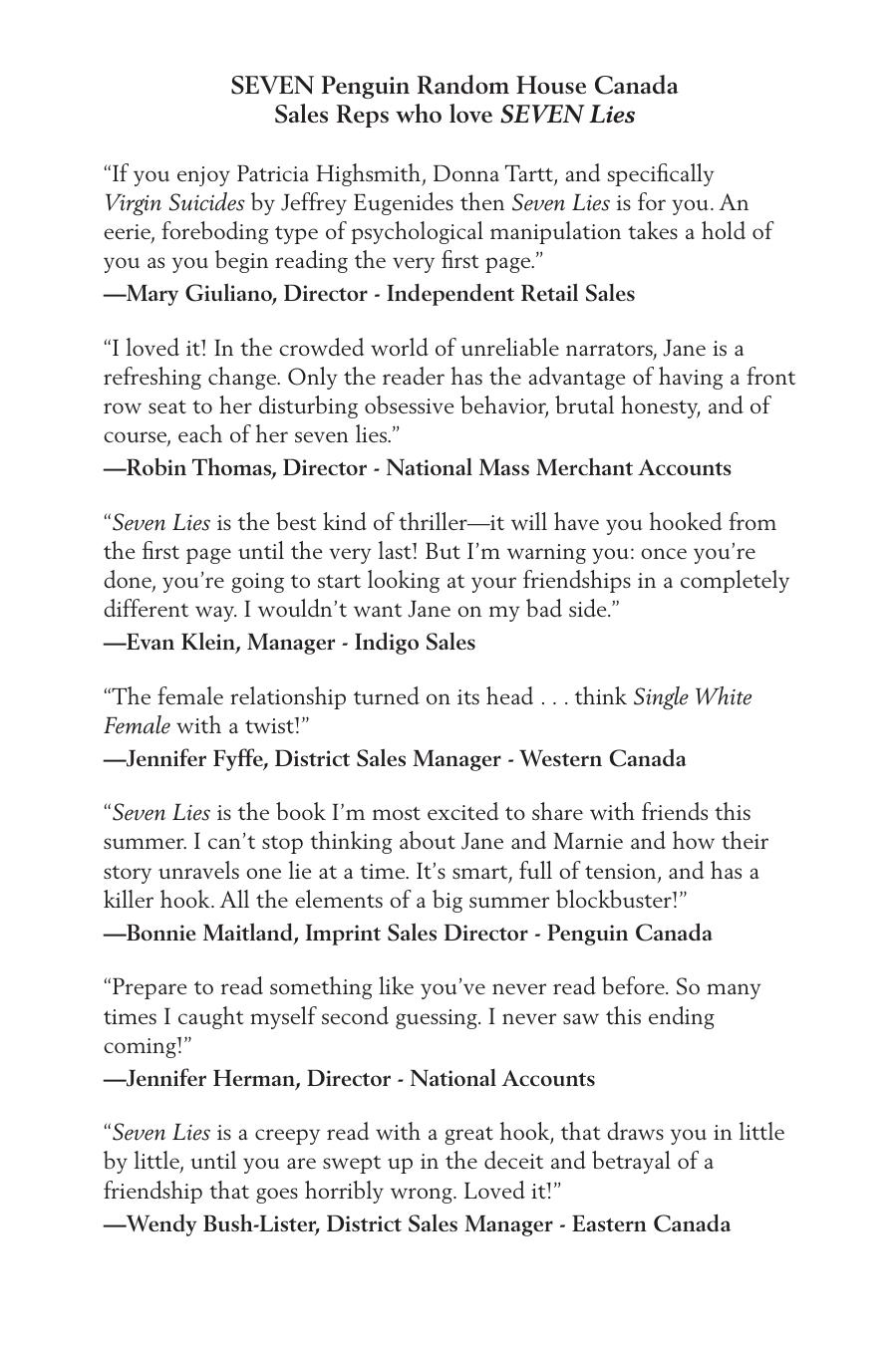 Seven Lies Arc Elizabeth Kay Kay Elizabeth