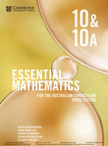Essential Mathematics For The Australian Curriculum 10 10a Third Edition David Greenwood Et Al
