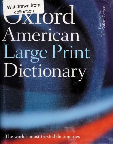 The Oxford American Large Print Dictionary Large Print Oxford Languages