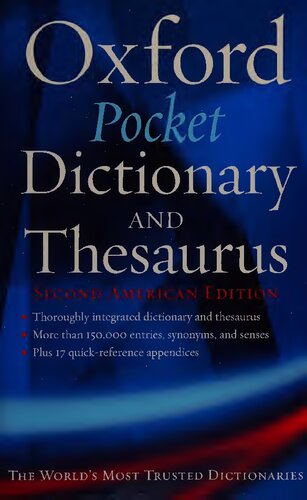 The Pocket Oxford Dictionary And Thesaurus 2nd Edition Elizabeth J Jewell Editor