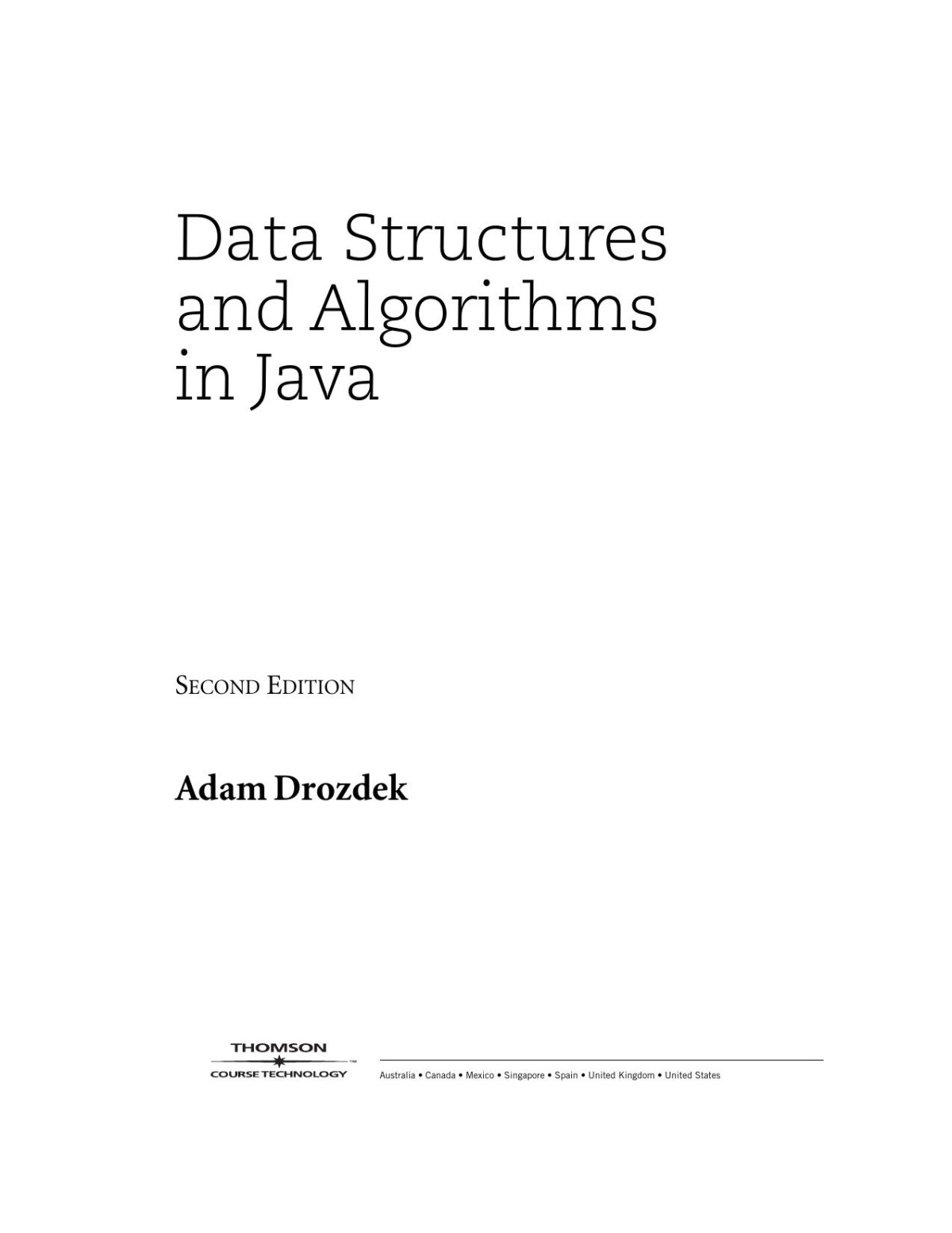 Data Structures And Algorithms In Java 2nd Ed 2nd Edition Adam Drozdek