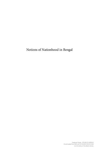 Notions Of Nationhood In Bengal Perspectives On Samaj C 18671905 Swarupa Gupta