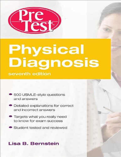 Physical Diagnosis Pretest Self Assessment And Review 7th Edition Lisa Bernstein