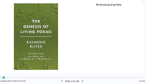 The Genesis Of Living Forms Bilingual Raymond Ruyer
