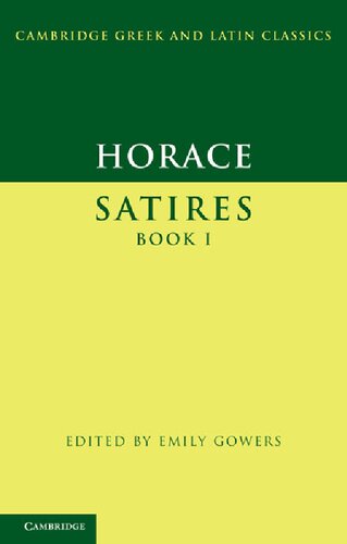 Horace Satires Book I Emily Gowers Editor