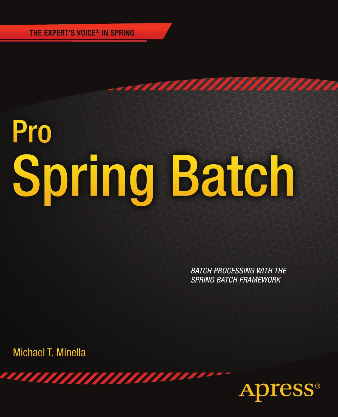Pro Spring Batch Michael T Minella