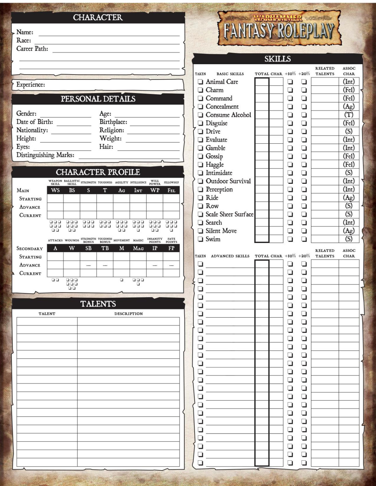 Character Sheet