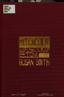 Hitchcock Suspense Humour And Tone Distributed For The British Film Institute 2000th Edition Susan Smith