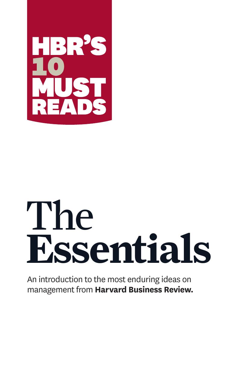 The Essentials Hbrs 10 Must Reads
