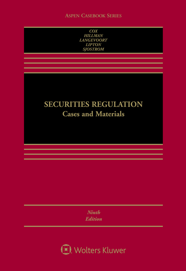 Securities Regulation Cases And Materials Aspen Casebook Series James D Cox Robert W Hillman Donald C Langevoort