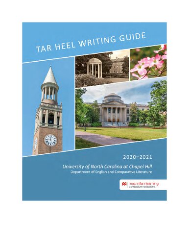 Tar Heel Writing Guide 20202021 University Of North Carolina At Chapel Hill