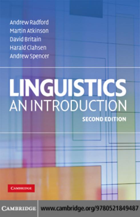 Linguistics An Introduction 2nd Edition Andrew Radford Martin Atkinson