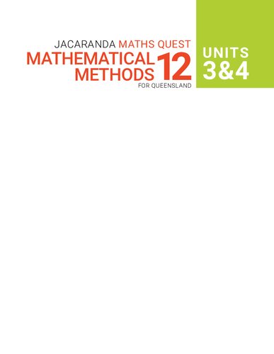 Jacaranda Maths Quest Units 34 Mathematical Methods 12 For Queensland 1st Edition Kahni Burrows Beverly Langsford Willing Sue Michell Raymond Rozen Margaret Swale