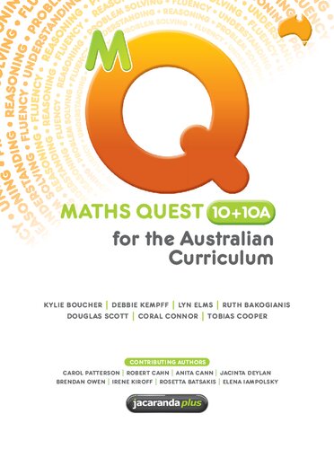 Jacaranda Maths Quest 10 10a For The Australian Curriculum 1st Edition Kylie Boucher Debbie Kempff Lyn Elms Ruth Bakogianis Douglas Scott Coral Connor Tobias Cooper
