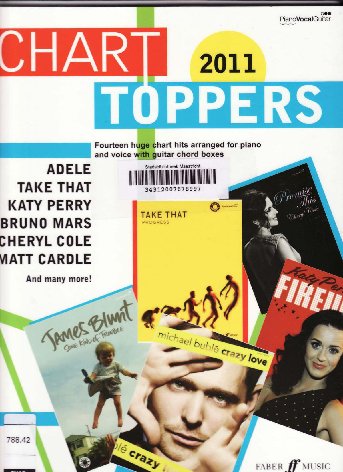 Chart Toppers 2011 Piano 1st Edition The Wanted Katy Perry