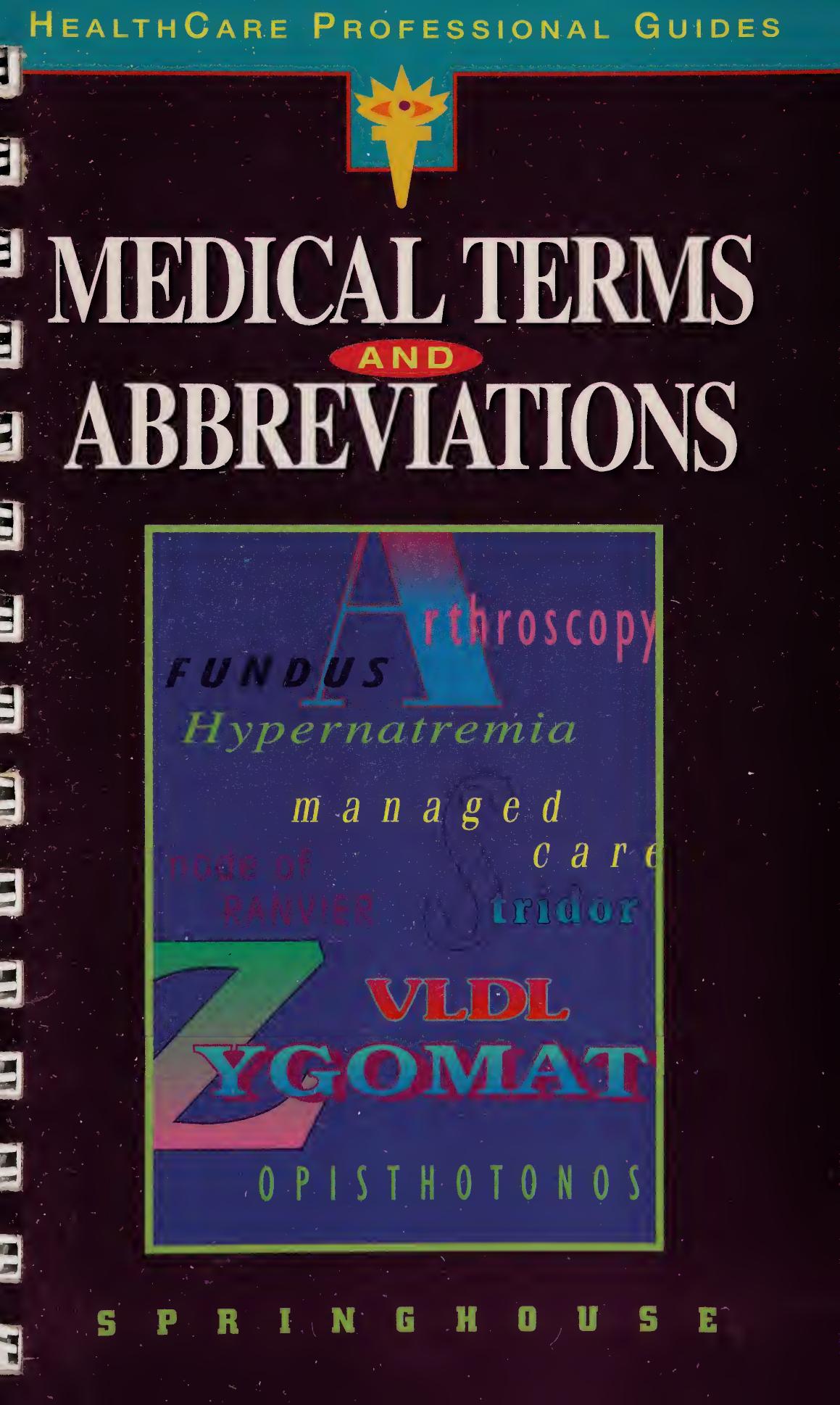Medical Terms And Abbreviations Charlotte A Johnston