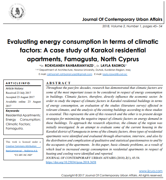 Evaluating Energy Consumption In Terms Of Climatic Factors A Case Study Of Karakol Residential Apartments Famagusta North Cyprus 1st Edition Dr Rokhsaneh Rahbarianyazd