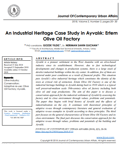 An Industrial Heritage Case Study In Ayvalk Ertem Olive Oil Factory 3rd Edition Phd Candidate Gozde Yildiz