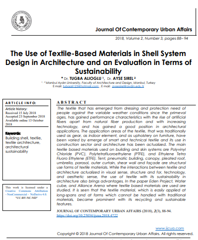 The Use Of Textilebased Materials In Shell System Design In Architecture And An Evaluation In Terms Of Sustainability 3rd Edition Dr Tugba Alioglu