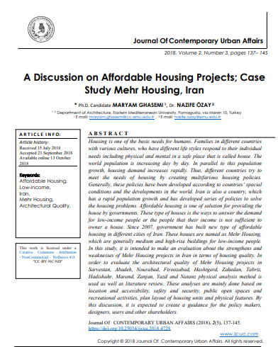 A Discussion On Affordable Housing Projects Case Study Mehr Housing Iran 3rd Edition Phd Candidate Maryam Ghasemi