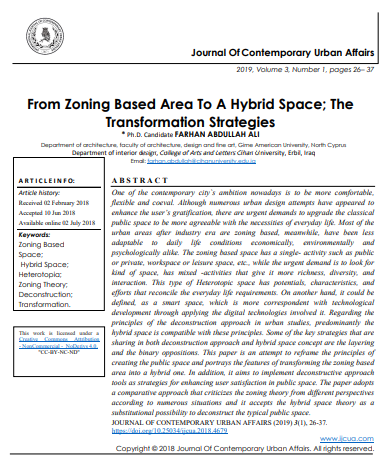 From Zoning Based Area To A Hybrid Space The Transformation Strategies 1st Edition Phd Candidate Farhan Abdullah Ali
