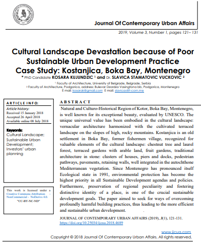 Cultural Landscape Devastation Because Of Poor Sustainable Urban Development Practice Case Study Kostanjica Boka Bay Montenegro 1st Edition Phd Candidate Kosara Kujundzic And Dr Slavica Stamatovic Vuckovic