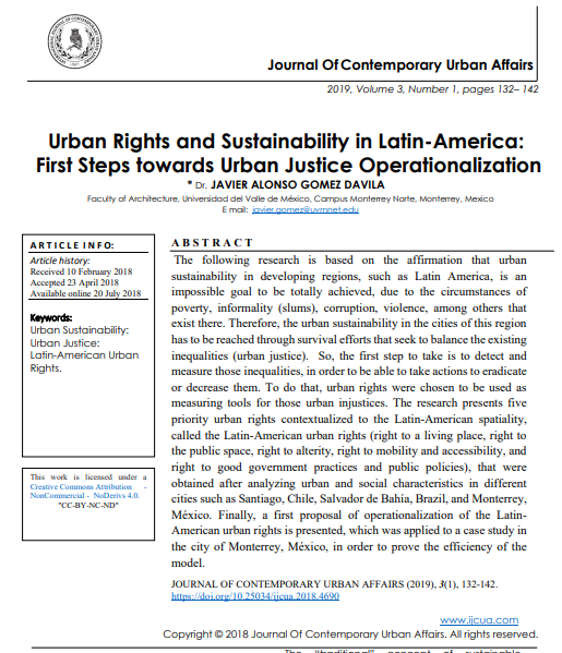 Urban Rights And Sustainability In Latinamerica First Steps Towards Urban Justice Operationalization 1st Edition Dr Javier Alonso Gomez Davila