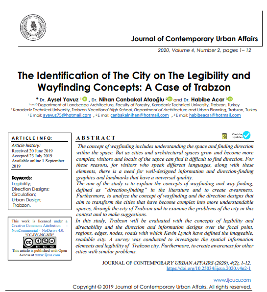 The Identification Of The City On The Legibility And Wayfinding Concepts A Case Of Trabzon 2nd Edition Dr Aysel Yavuz