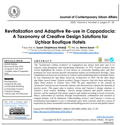Revitalization And Adaptive Reuse In Cappadocia A Taxonomy Of Creative Design Solutions For Uhisar Boutique Hotels 2nd Edition Asst Prof Dr Suzan Girginkaya Akda
