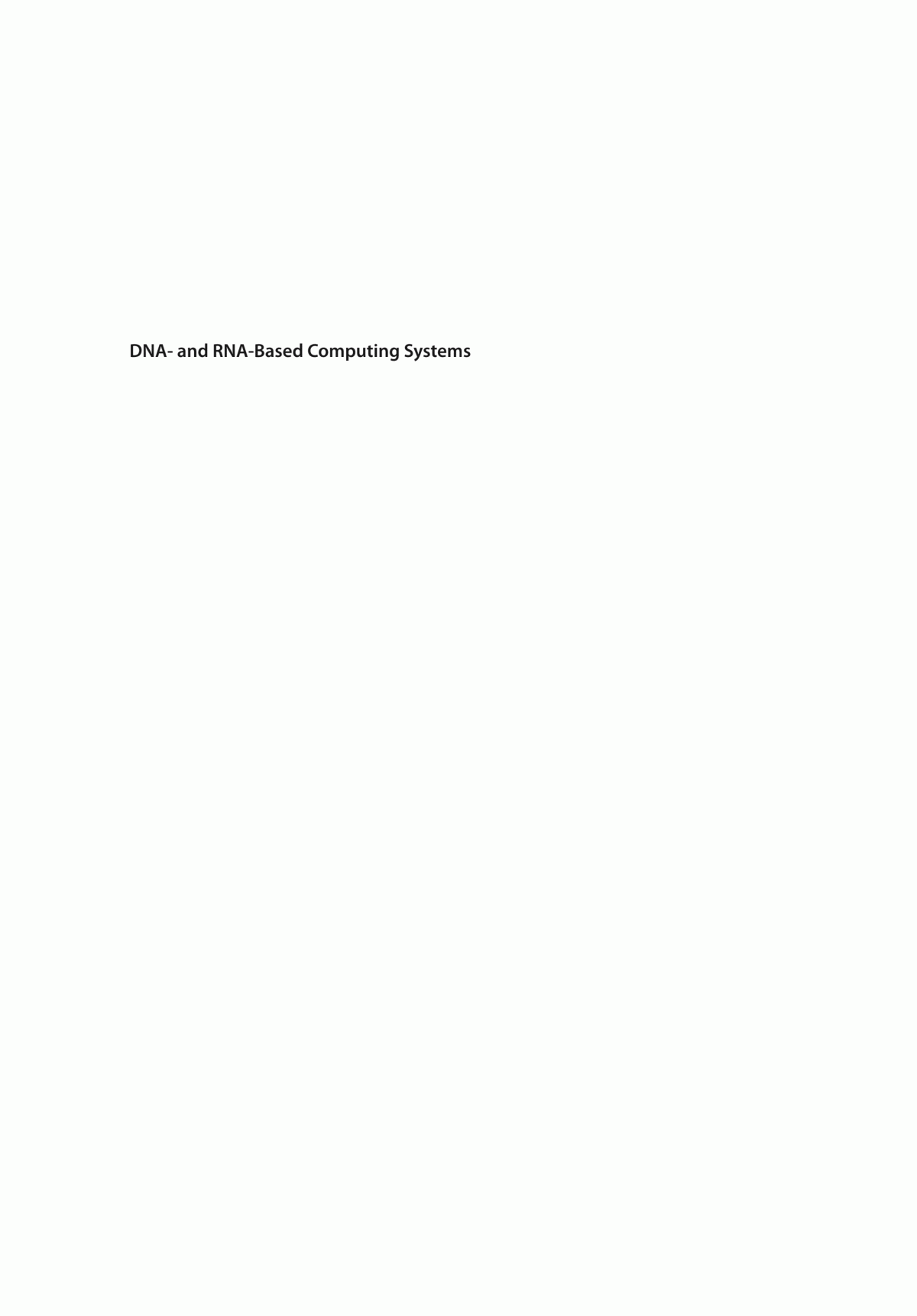 Dna And Rnabased Computing Systems Evgeny Katz