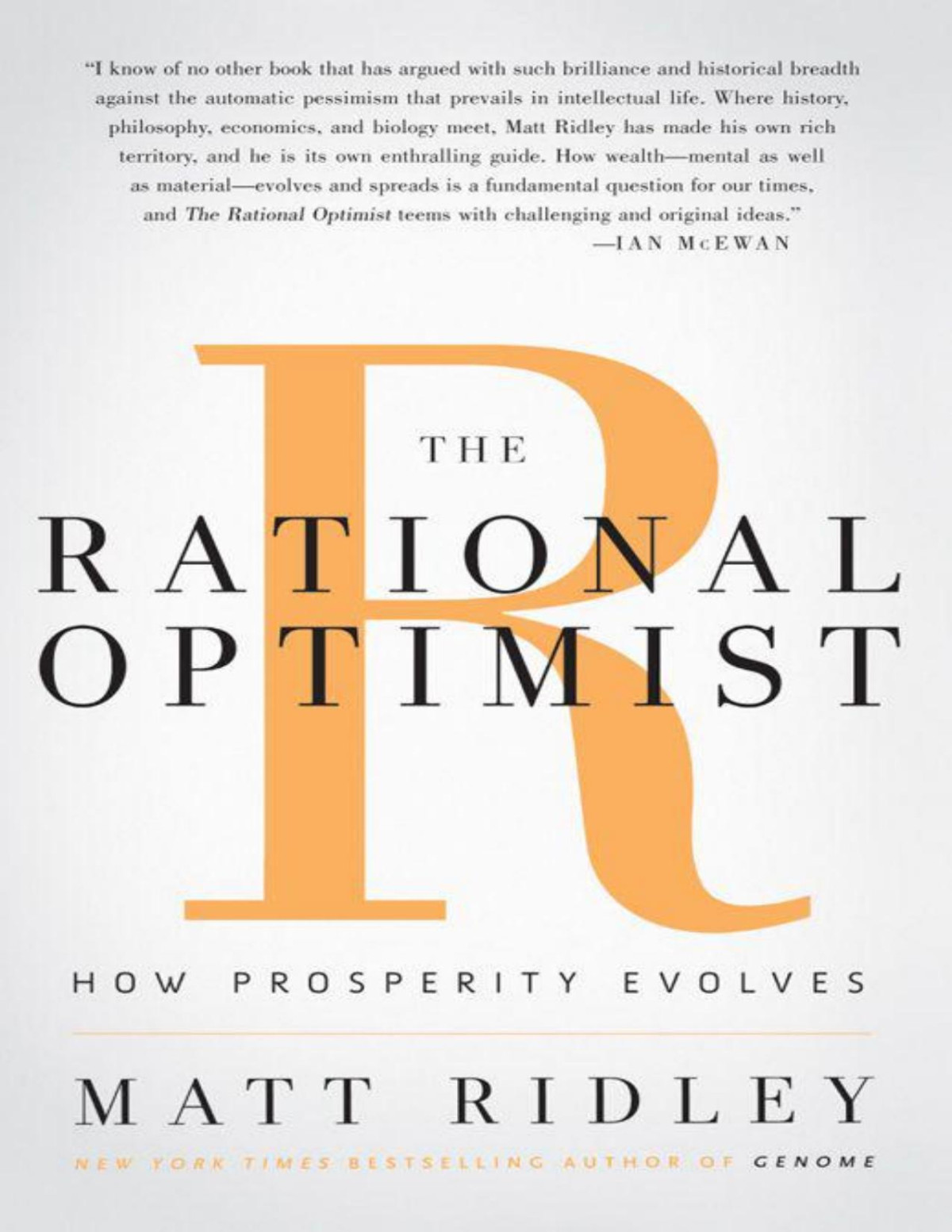 The Rational Optimist Ridley Matt