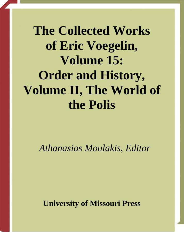 15 Order And History V2 Eric Voegelin