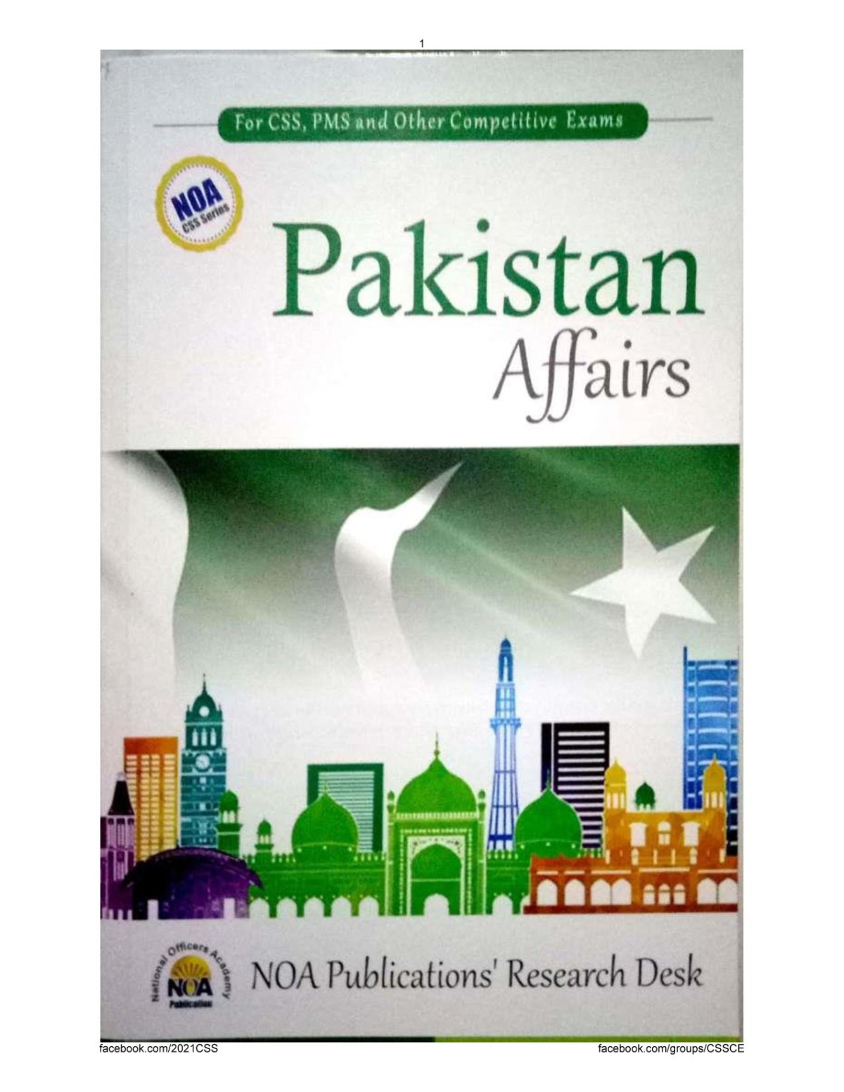 Pakistan Affairs Notes By Noa Hassan Ali Gondal
