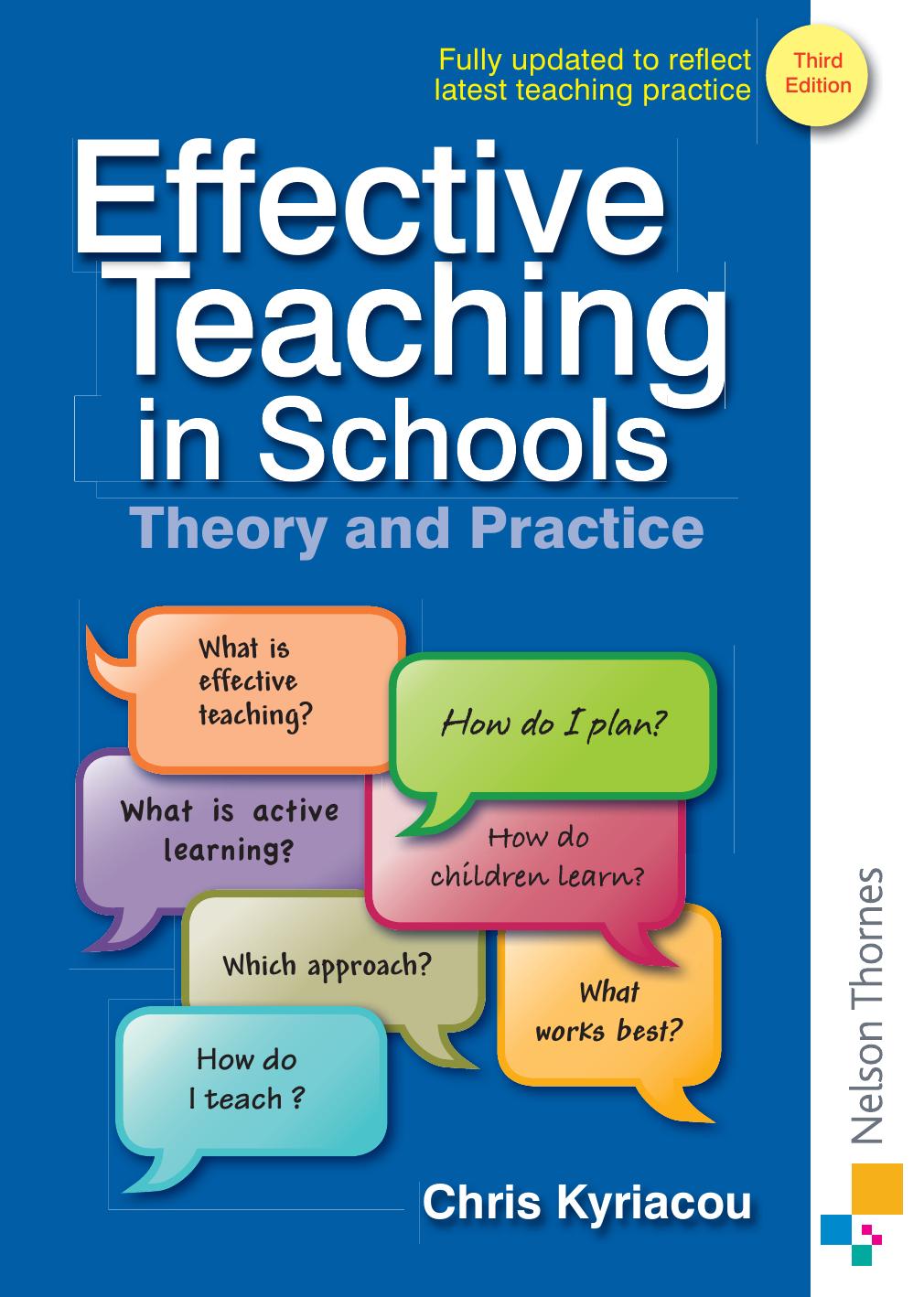 Effective Teaching In Schools Theory And Practice Chris Kyriacou