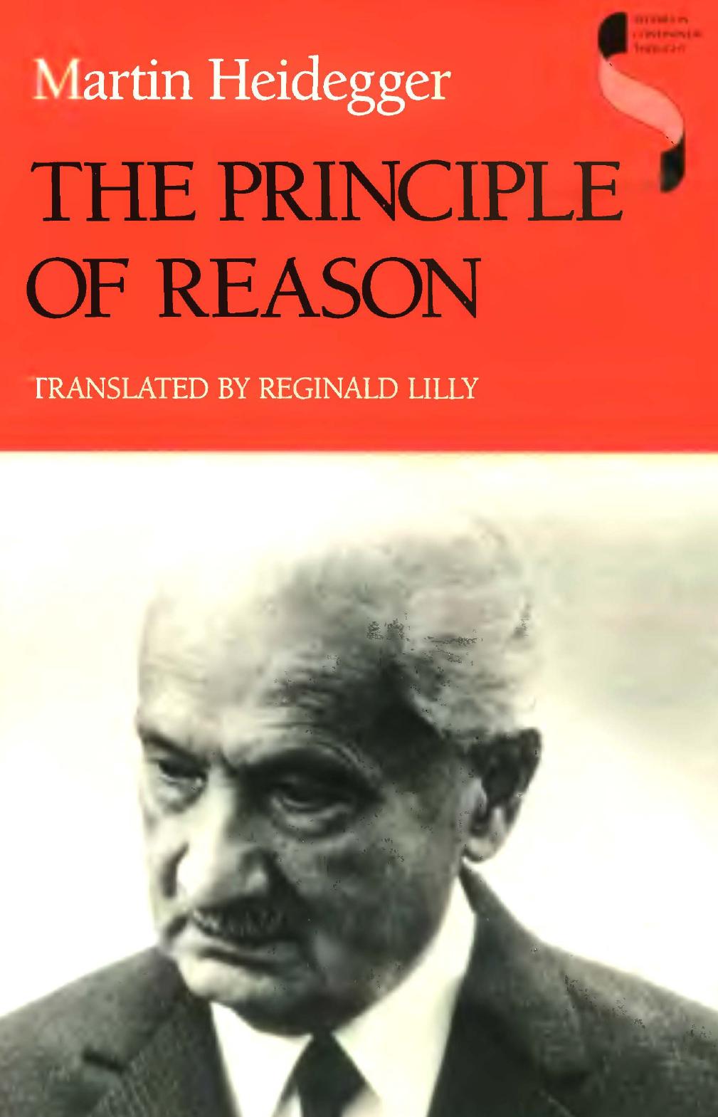 The Principle Of Reason Martin Heidegger