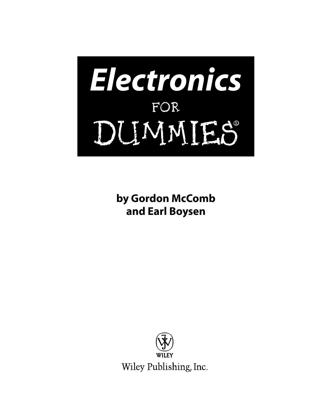 Electronics For Dummies 1st Edition Mccomb Gordon Boysen Earl