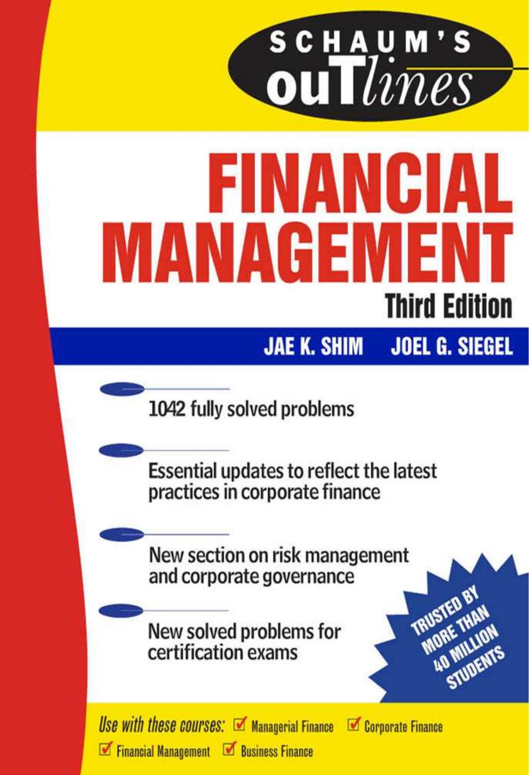 Schaums Outline Of Financial Management Third Edition Schaums Outline Series 3rd Edition Shim