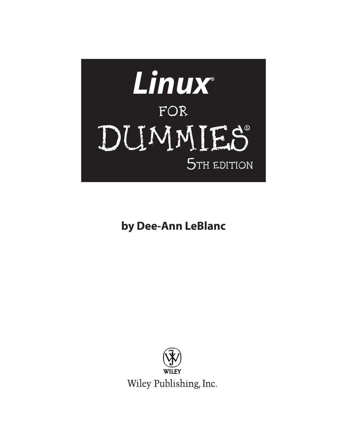 Linux For Dummies 5th Edition Leblanc Deeann