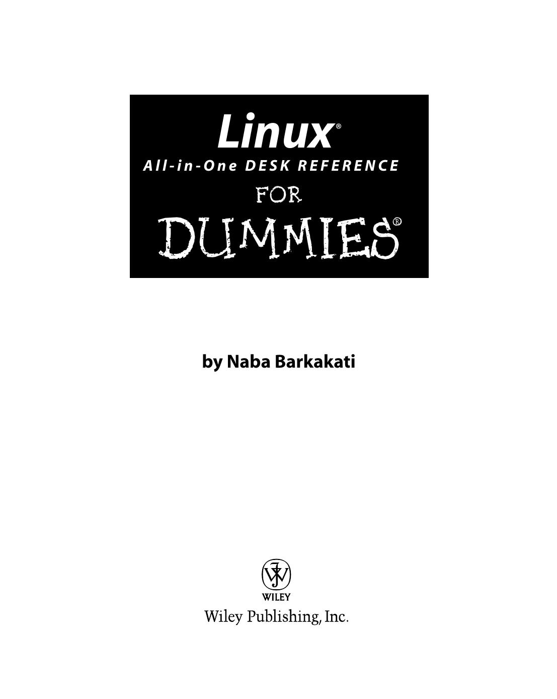 Linux Allinone Desk Reference For Dummies 1st Edition Barkakati
